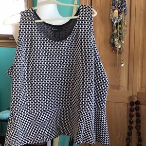 Black and white checked peplum top